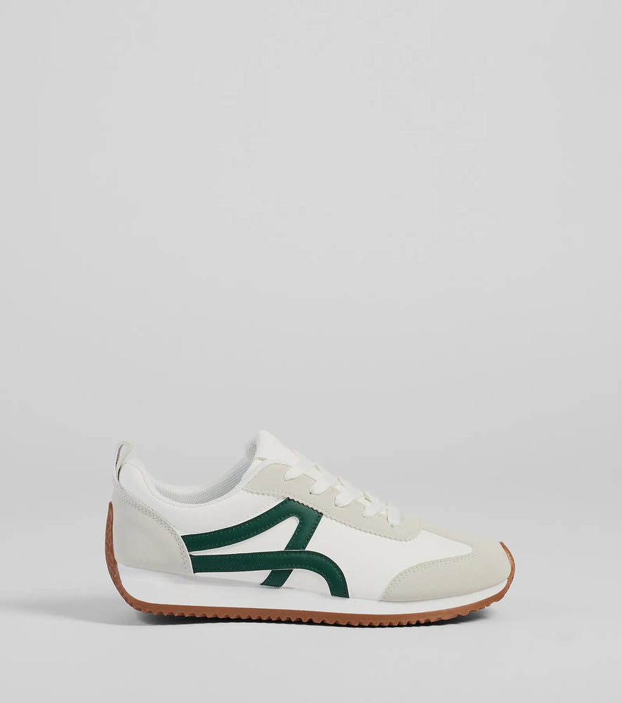 Windsor Sporty Vibes Striped Sneakers in Green