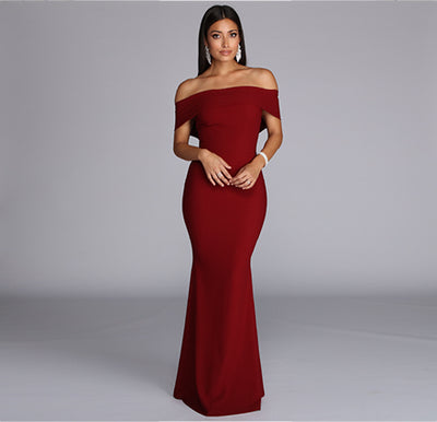 windsor red long dress