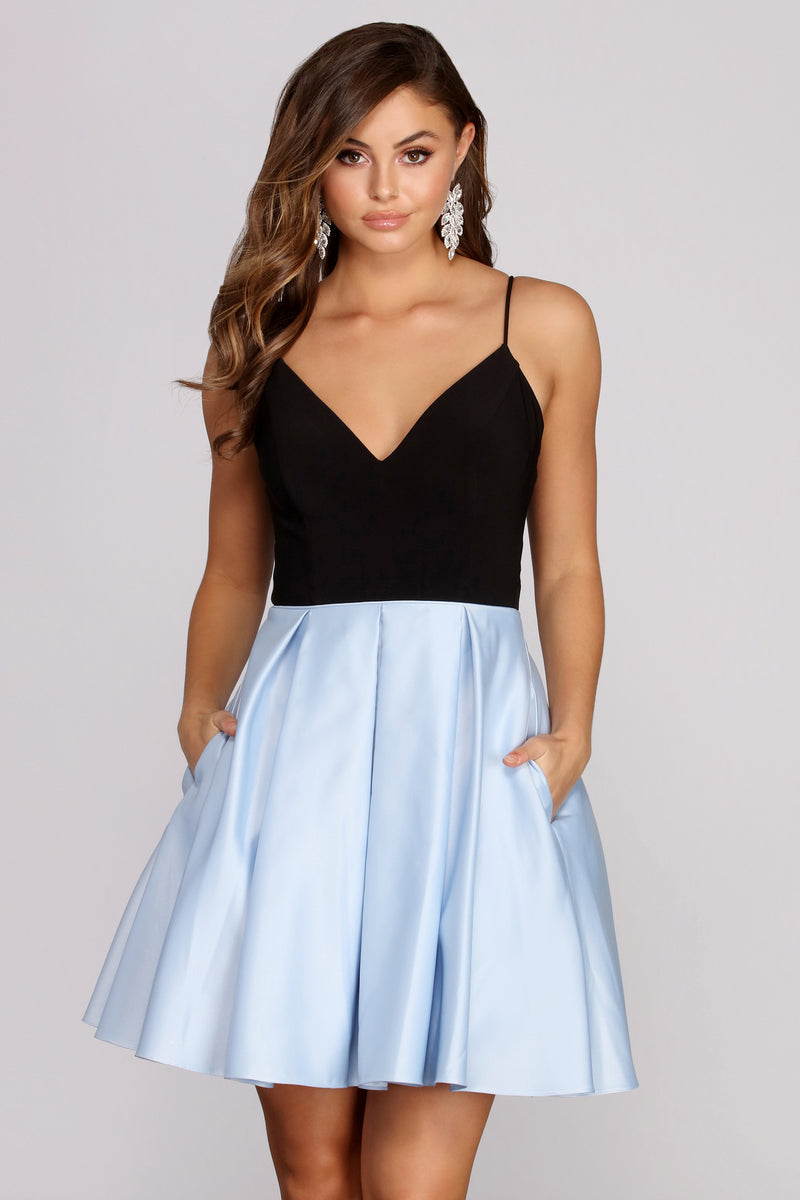 satin skater dress