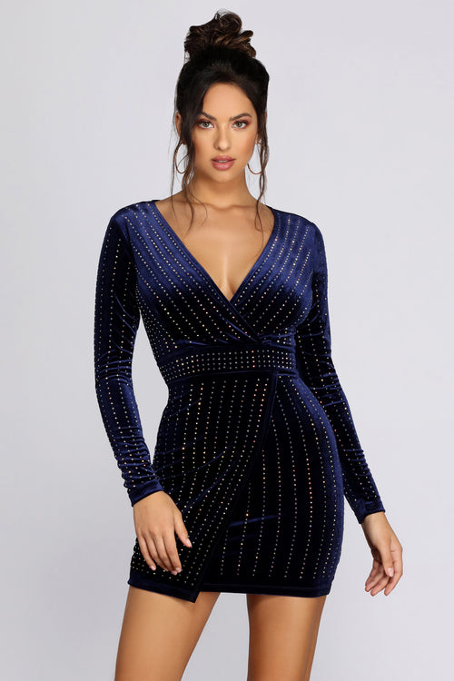 windsor blue velvet dress