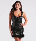 Short Sweetheart Sequined Mesh Sleeveless Bodycon Dress/Party Dress