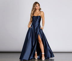 annie formal knot satin dress