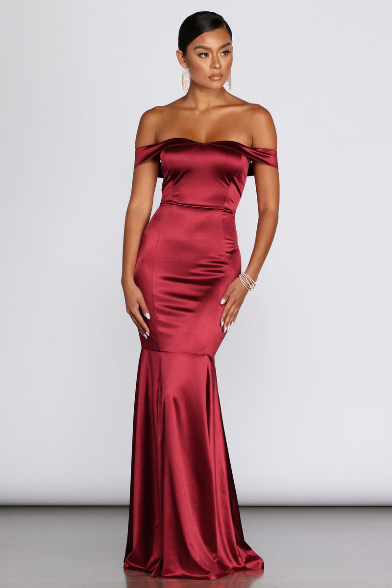 windsor red long dress