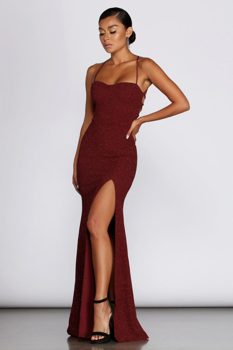 windsor burgundy long dress