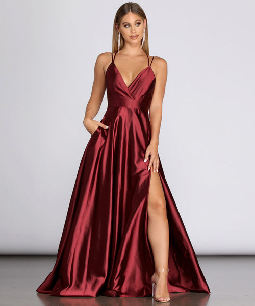 Priscilla Satin Evening Gown & Windsor