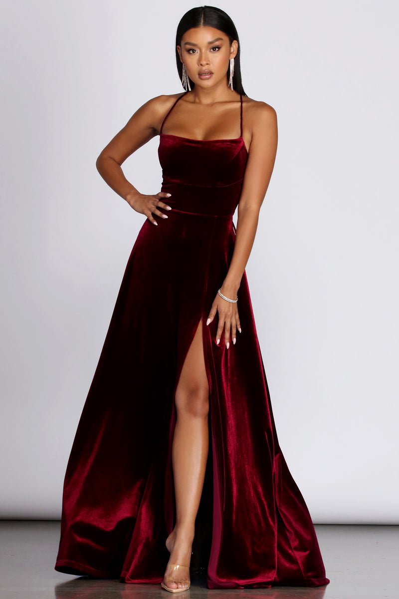 windsor red long dress