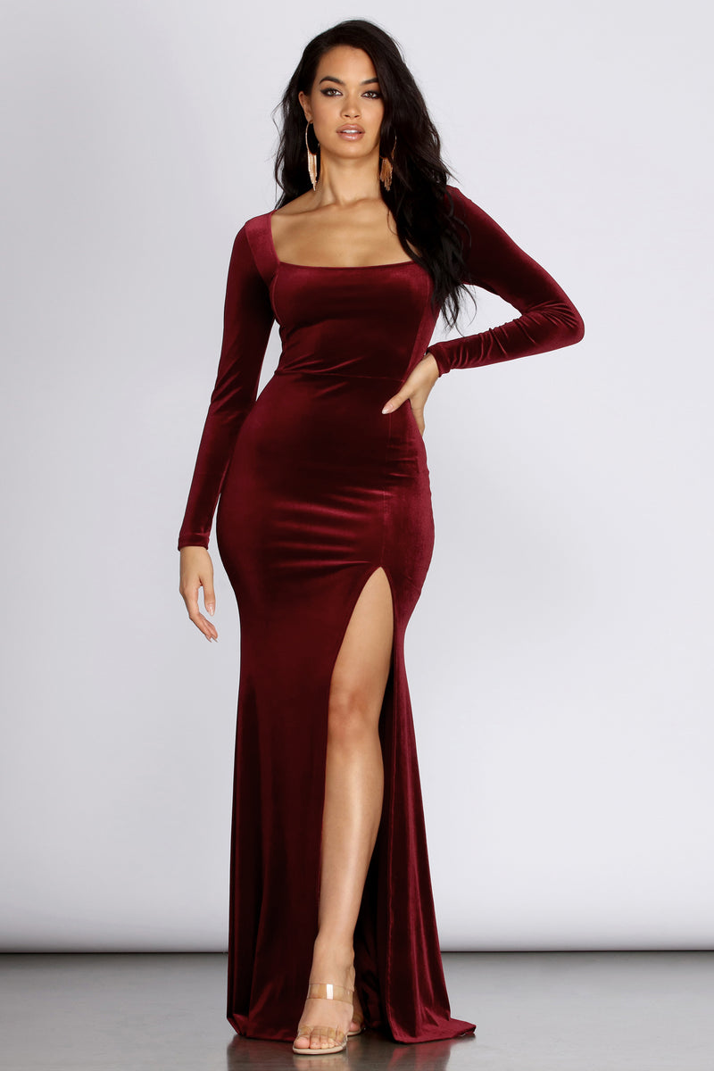 long gown velvet