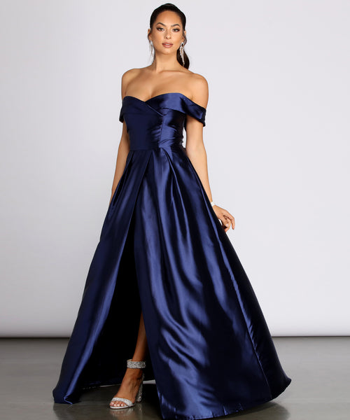 Palmer Formal Satin Wrap Dress & Windsor