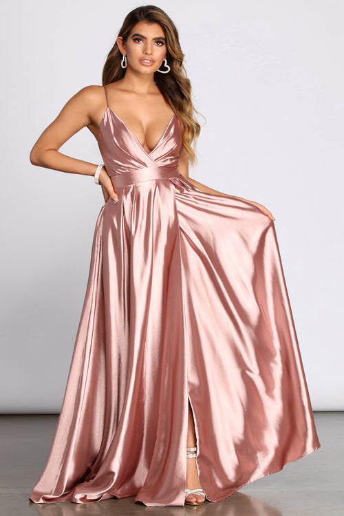 satin flowy dress