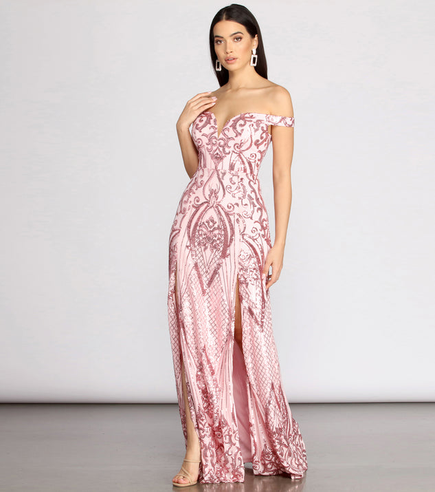 Camilla Sequin Off Shoulder A-Line Dress & Windsor