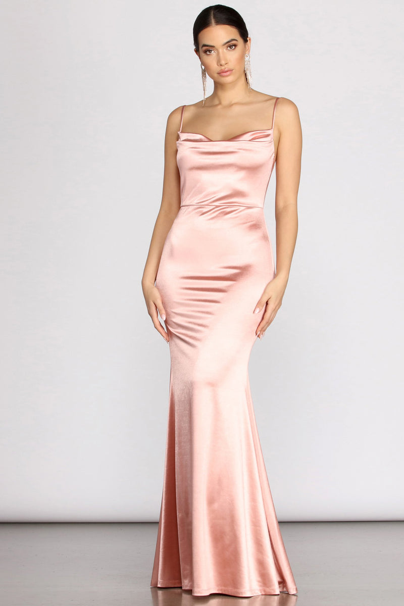 long satin mermaid dress