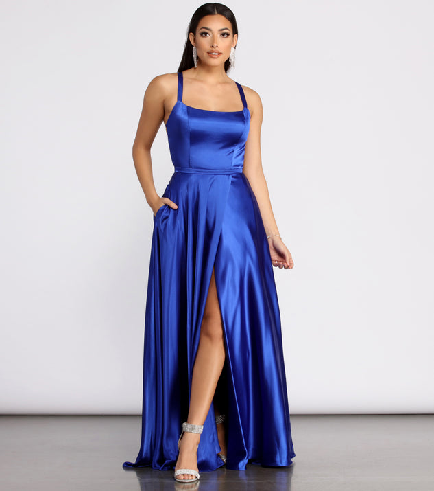 Haisley Formal Satin A-Line Dress & Windsor