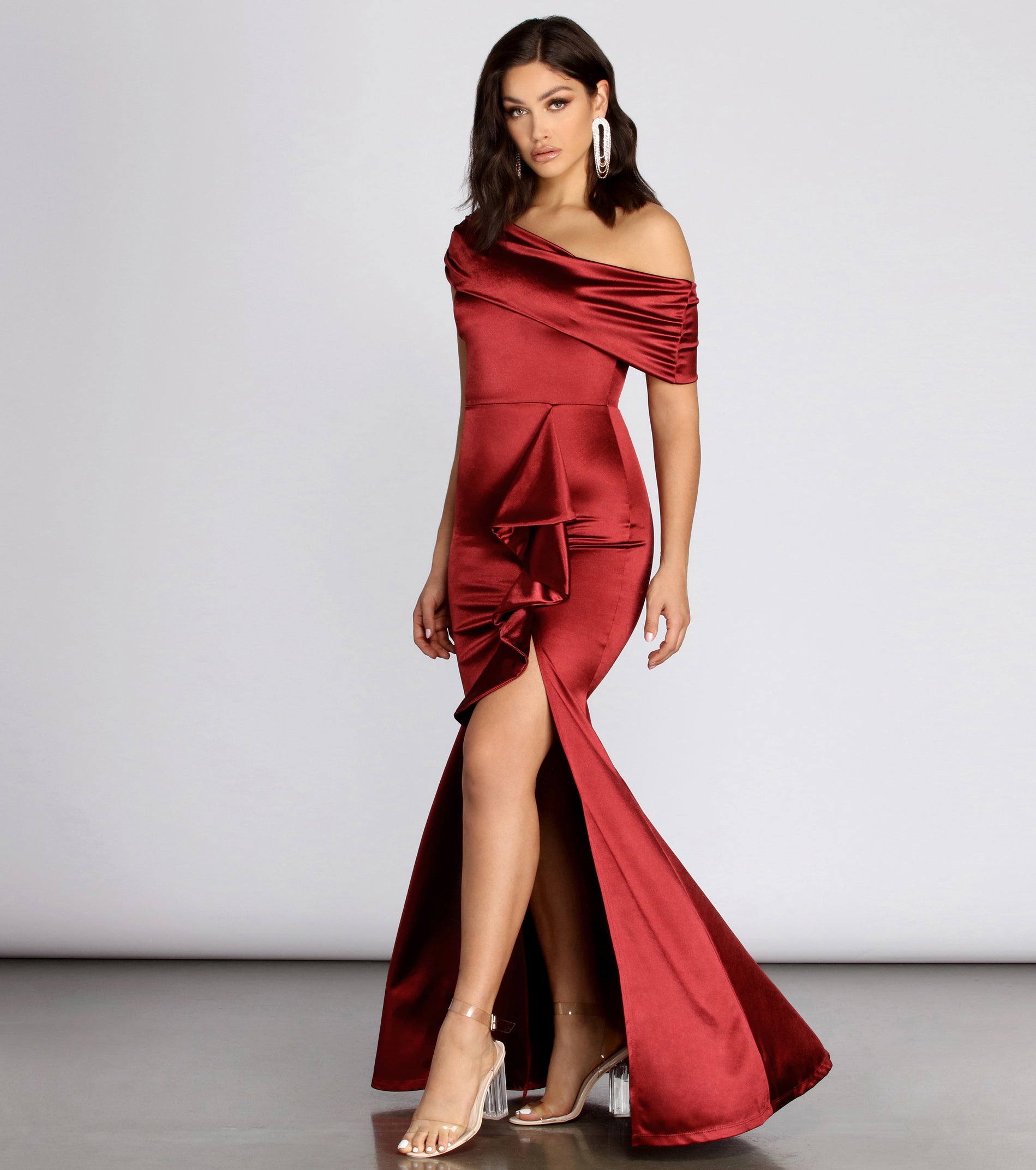 Jane Satin Off Shoulder Dress & Windsor