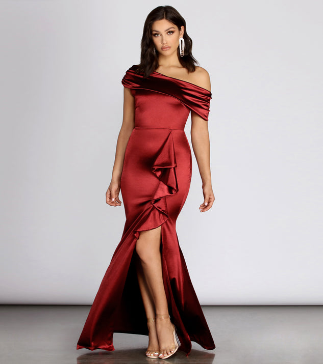 Jane Satin Off Shoulder Dress & Windsor