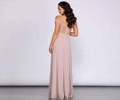 chiffon dress off shoulder