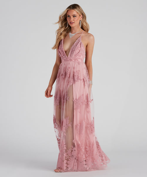 Morgan Formal Flocked Velvet Dress & Windsor