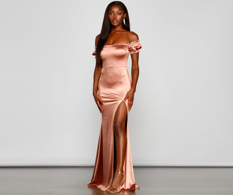 Rose gold store silky dress