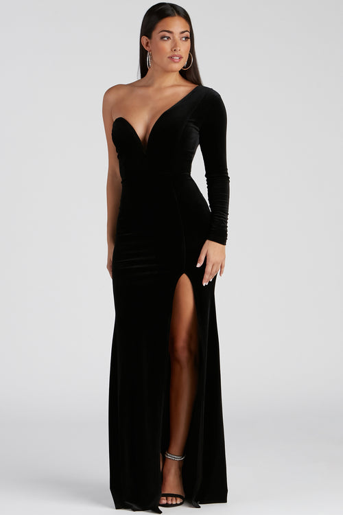 Georgina Black Velvet Dress