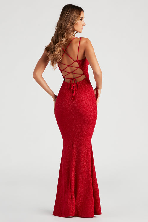 Elegance Red Ball Gown Sequins Off The Shoulder Long Wedding Dress
