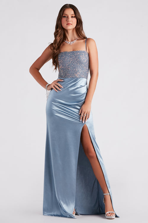 Royal Blue Sequin Mermaid Spaghetti Straps Homecoming Dress, HC013