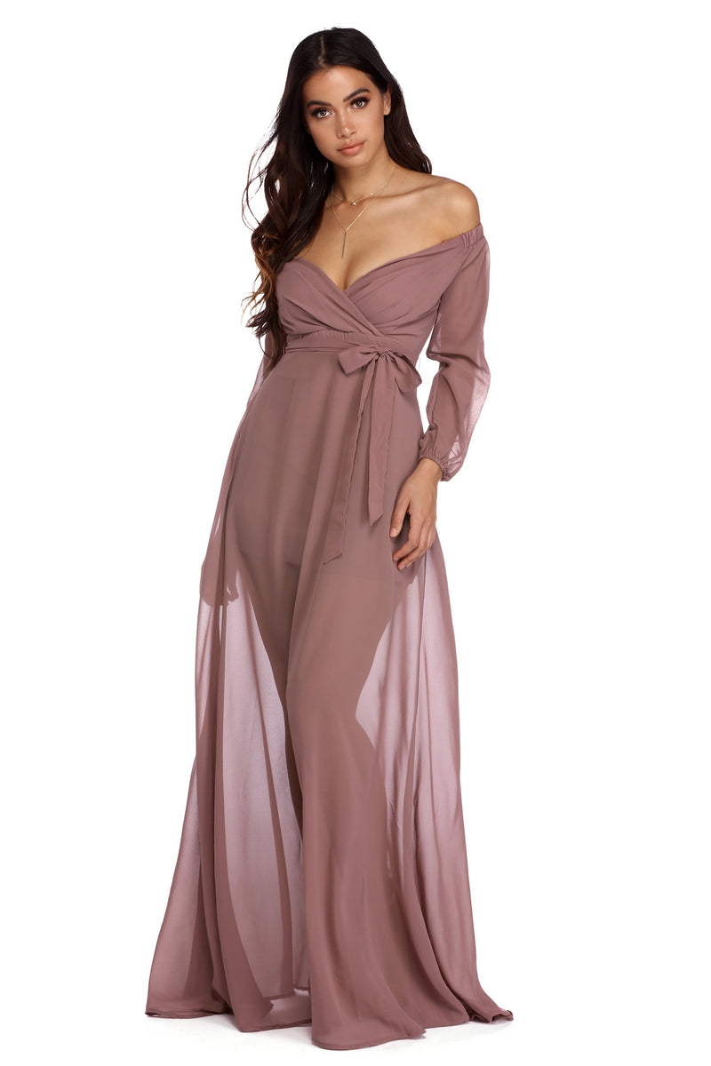 cape sleeve bridesmaid dress