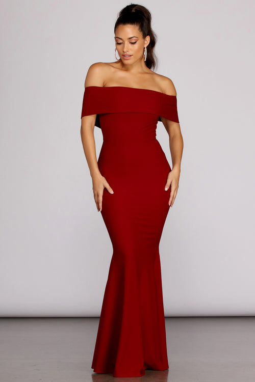 red flowy dress long