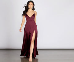 plum satin ruched lace up back midi dress