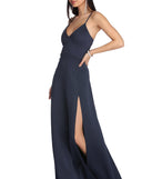 The Avianna Formal High Slit Dress is a gorgeous pick as your 2023 prom dress or formal gown for wedding guest, spring bridesmaid, or army ball attire!