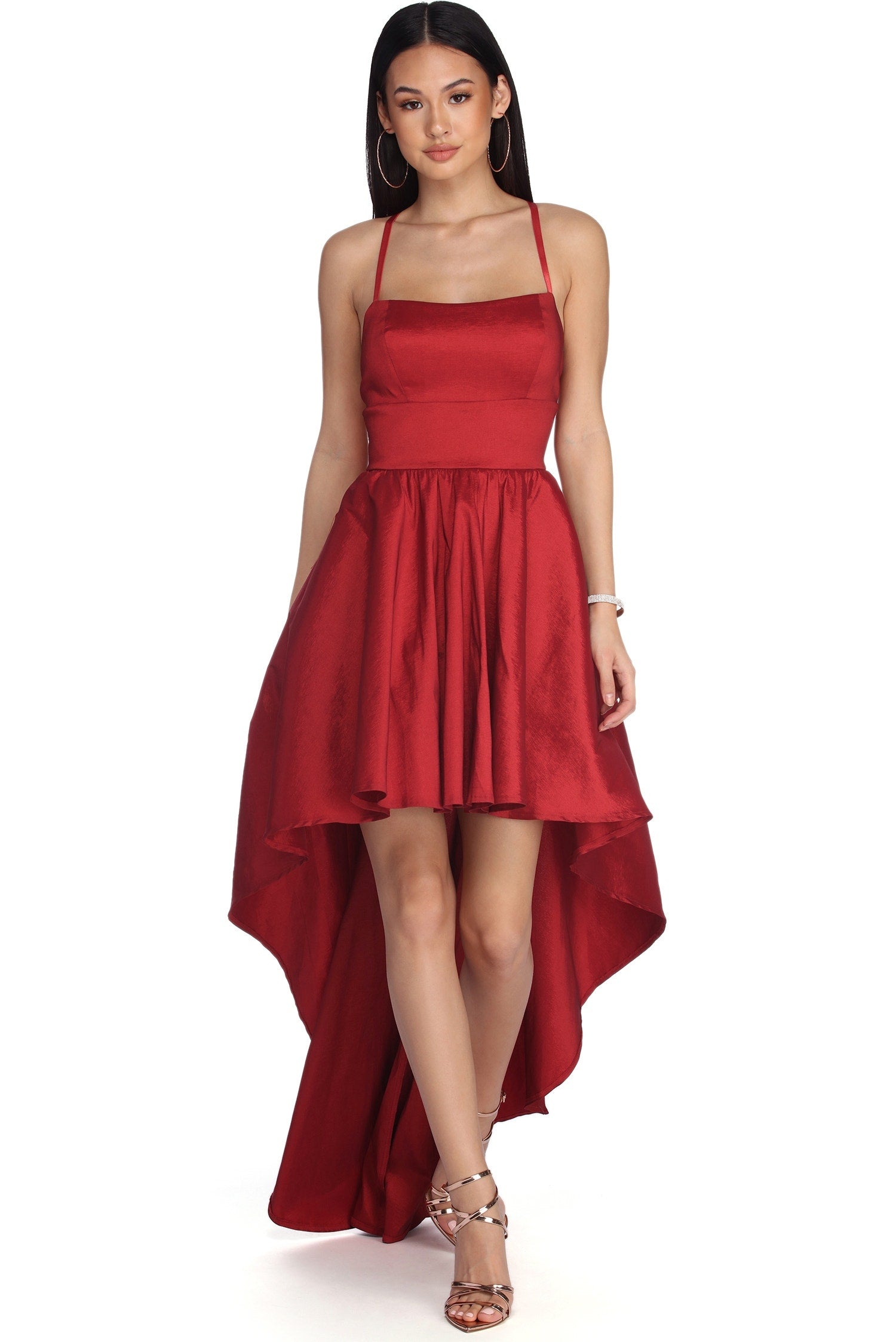 windsor red long dress