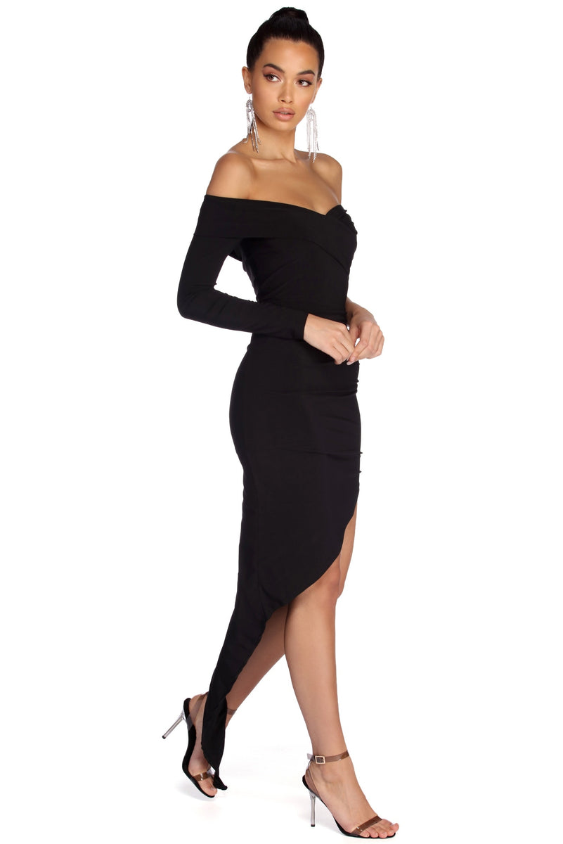 Addilyn Formal Asymmetrical Wrap Dress & Windsor