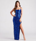 Strapless Sleeveless Spaghetti Strap Lace-Up Self Tie Sheer Slit Sequined Mesh Open-Back Back Zipper Floor Length Square Neck General Print Knit Party Dress