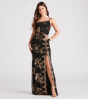 Strapless Floor Length Knit Sequined Slit Mesh Back Zipper Fitted Asymmetric Sheer One Shoulder Sleeveless Spaghetti Strap Floral Print Party Dress