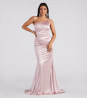 One Shoulder Sleeveless Spaghetti Strap Knit Mermaid Ruched Glittering Stretchy Back Zipper Party Dress/Maxi Dress