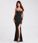 Floor Length Mermaid Sleeveless Spaghetti Strap Lace-Up Slit Applique Floral Print Sweetheart Dress