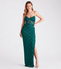 V-neck Strapless Sleeveless Spaghetti Strap Slit Glittering Stretchy Sheer Party Dress