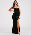 Strapless Mermaid Floor Length Slit Dress