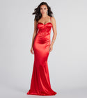 Floor Length Sleeveless Spaghetti Strap Back Zipper Mermaid Sweetheart Corset Waistline Dress