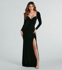 Sophisticated Fitted Slit Floor Length Sweetheart Mermaid Long Sleeves Party Dress