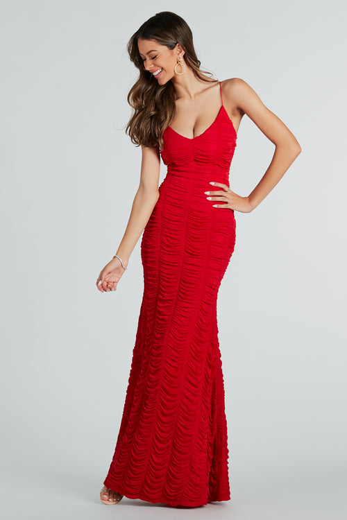 Buy RED SLIM EVENING MAXI DRESS for Women Online in India