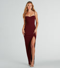 Sophisticated Pleated Slit Spaghetti Strap Sweetheart Bridesmaid Dress