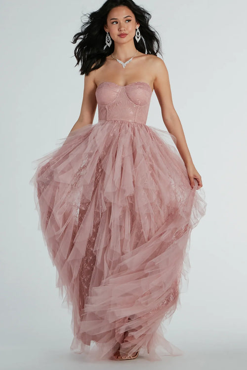 Sexy Open Back Prom Dresses A Line Straps Satin With Cascading Ruffles  Asymmetrical