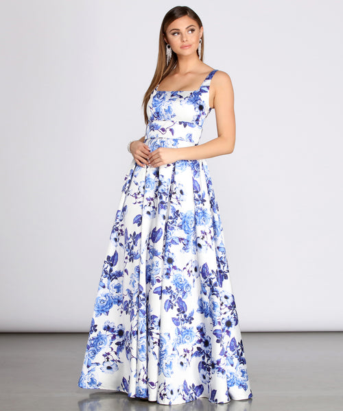 Macy Mikado Floral Ball Gown & Windsor