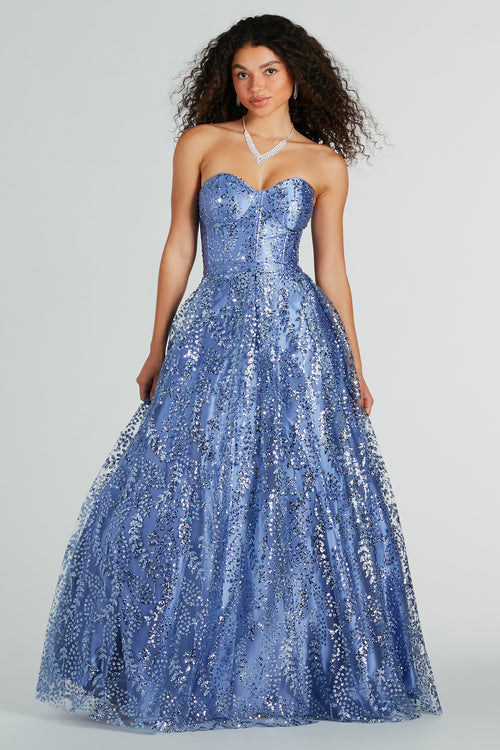 Blue Tutu Maxi Dress/ Tulle Corset Prom Dress/tulle Prom Dress