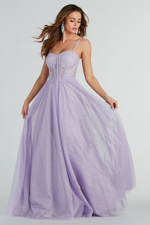 Gradient Light Purple Tulle With Sequins Long Party Dress, Cute Formal Dress  2019 | Purple dresses formal, Party dress long, Purple evening gowns