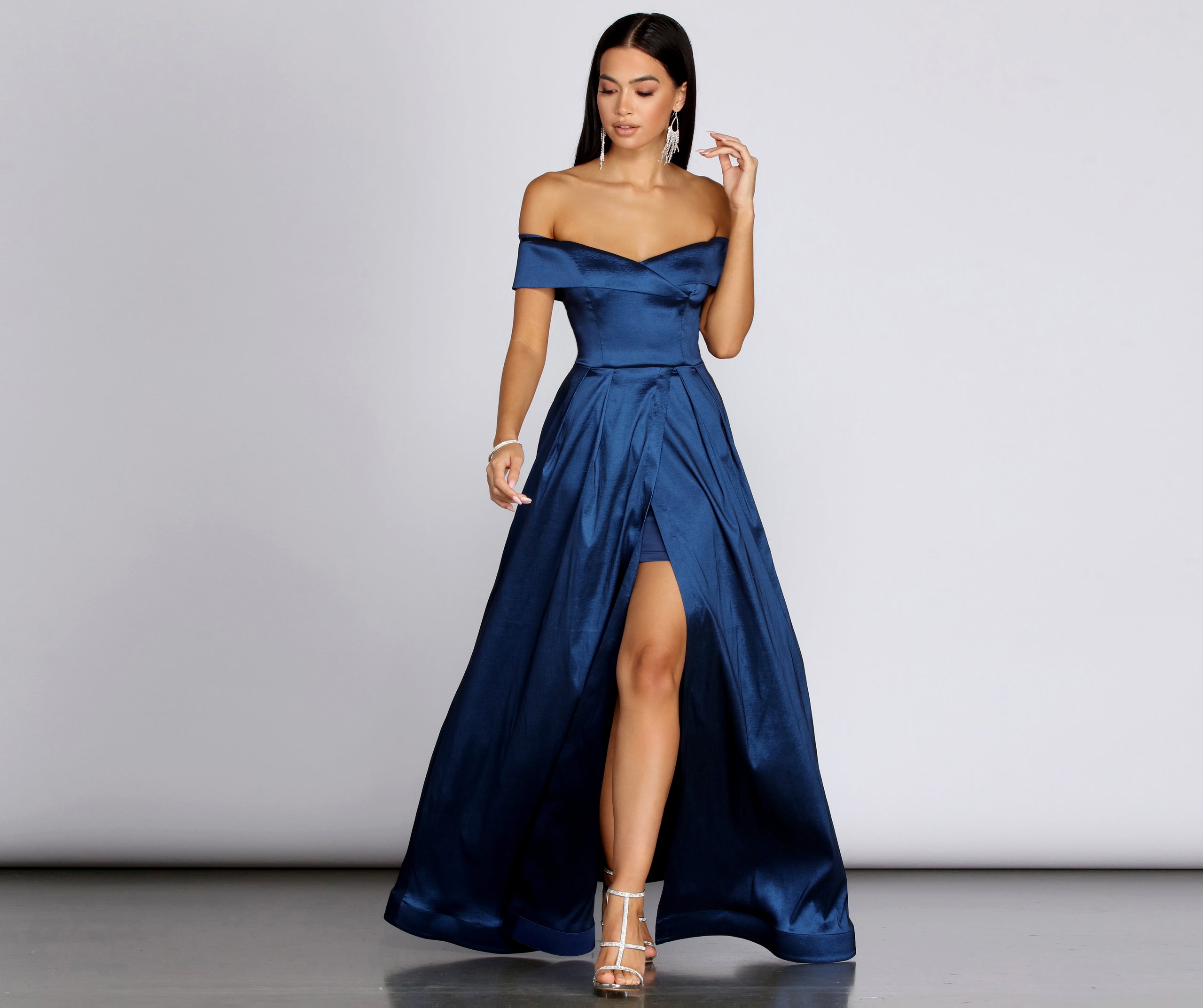 windsor navy blue dress long
