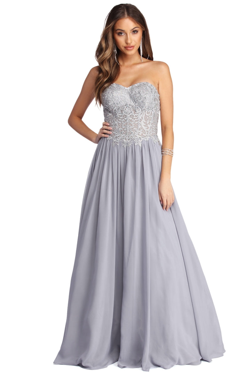 Payson Embroidered Chiffon Ball Gown & Windsor