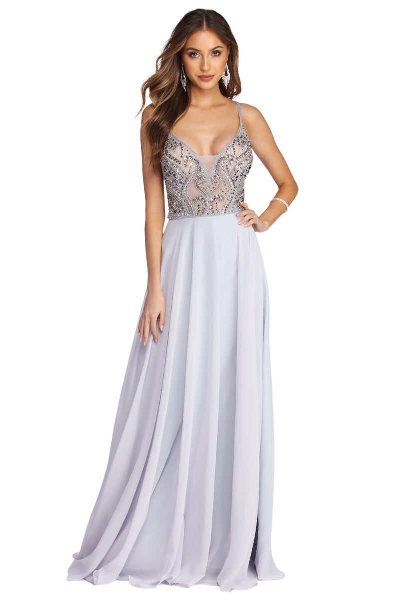 Riley Formal Beaded Chiffon Dress & Windsor