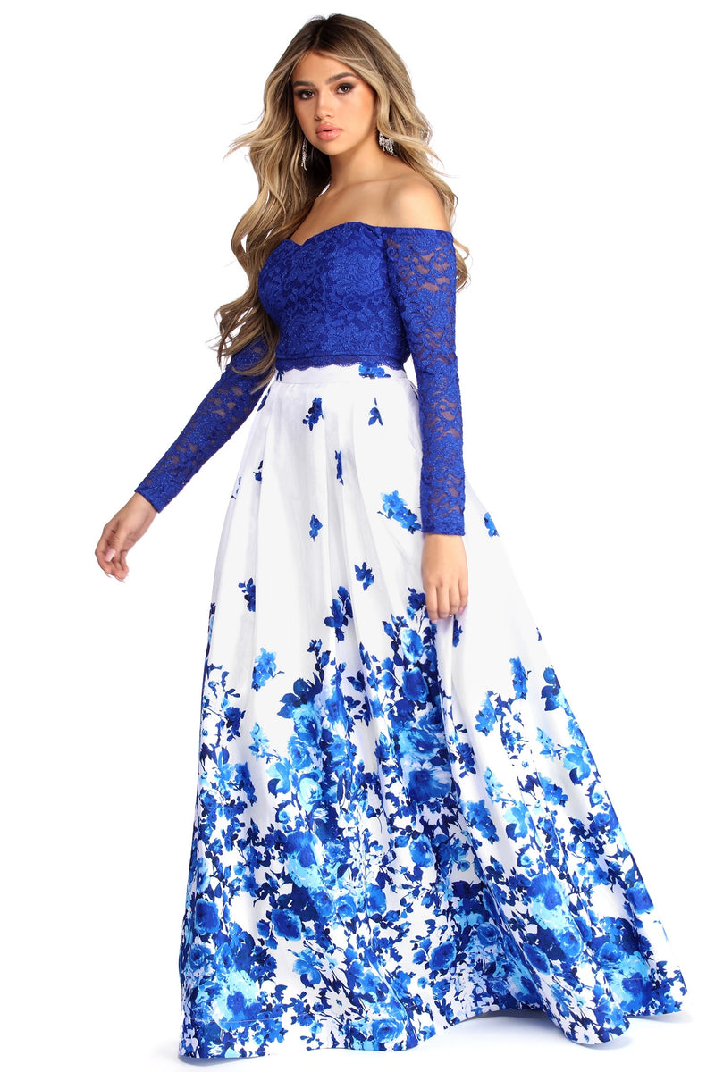 windsor blue floral dress