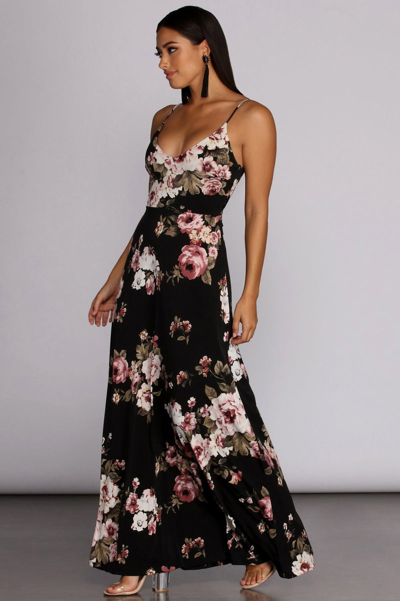 dark floral maxi dress