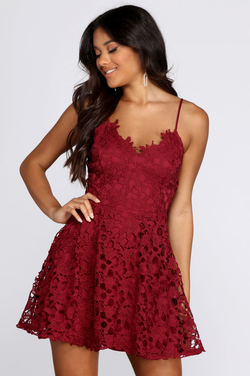 crochet lace skater dress